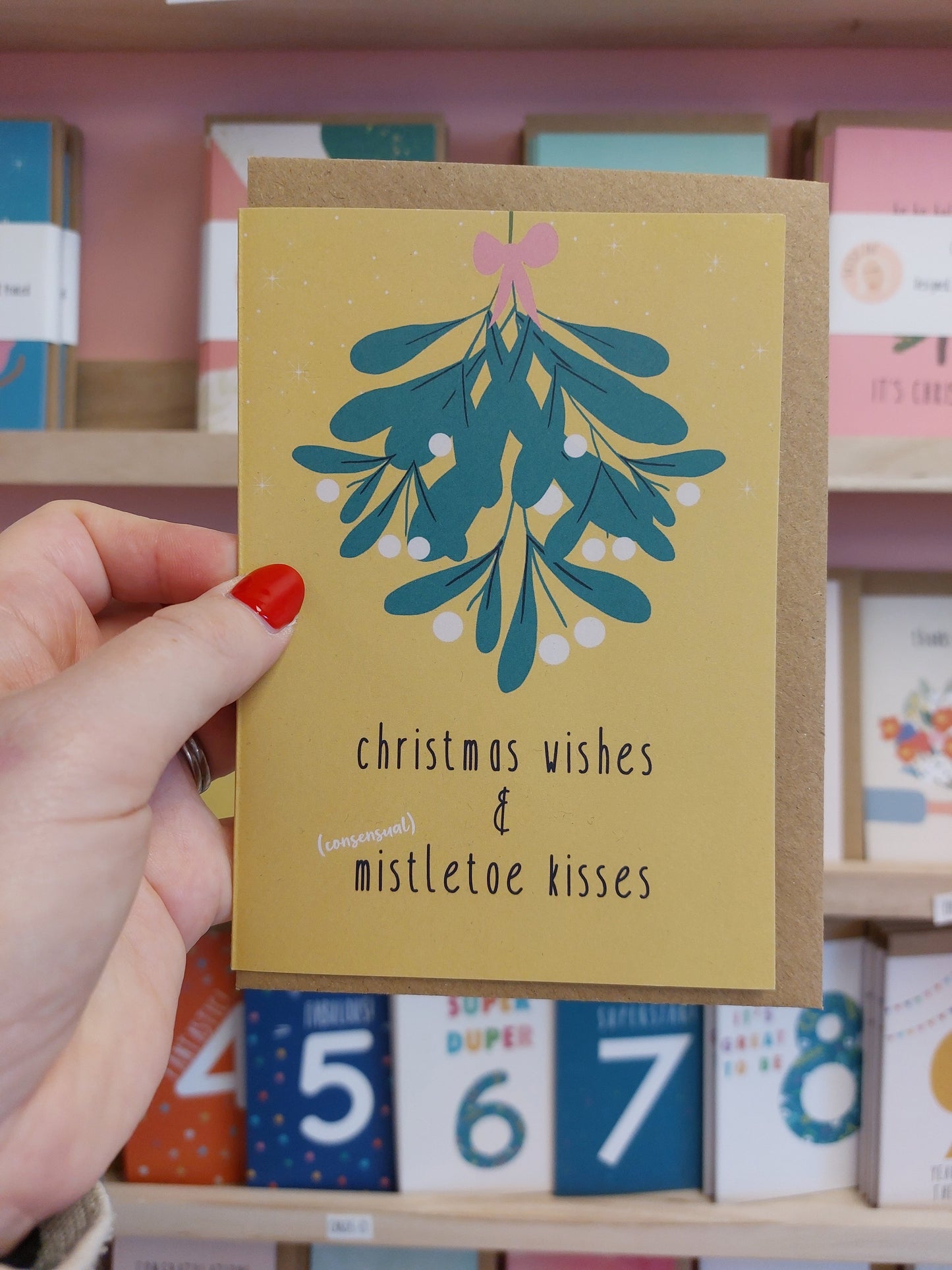 Card - Christmas wishes & (consensual) mistletoe kisses