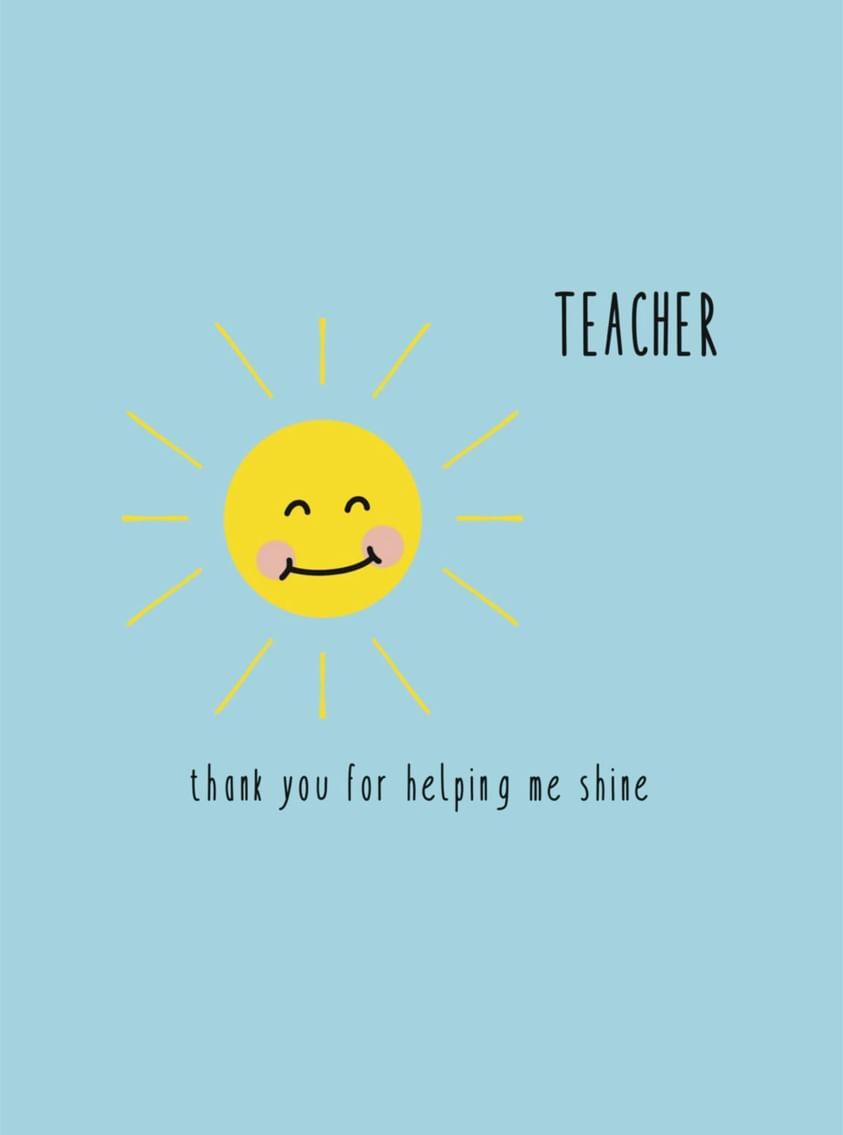 Teacher Sun Card