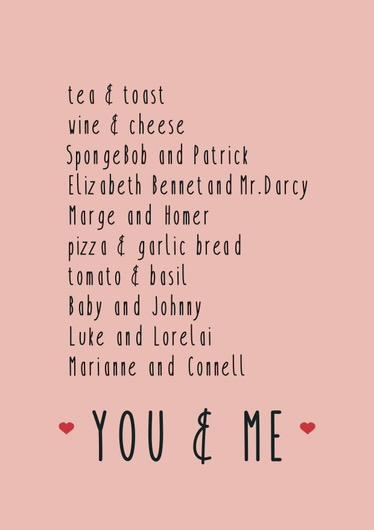 You & Me and other perfect pairings