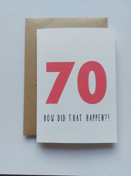 70th Birthday card